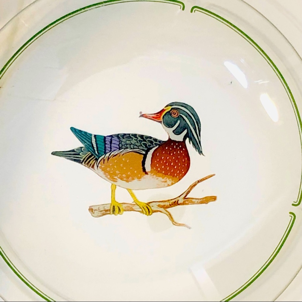 Beautiful Winter Game Birds Red- Dessert Plates by artist LYNN CHASE- set of 4